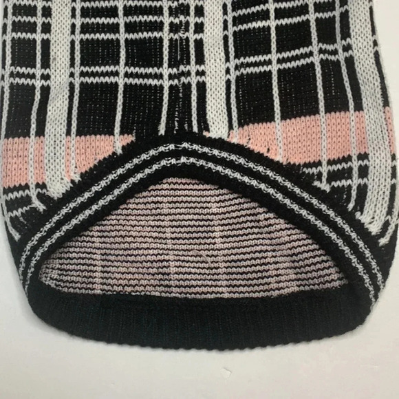 Mabel & James Plaid Dog Sweater Pink, Black Size Large - Picture 5 of 9